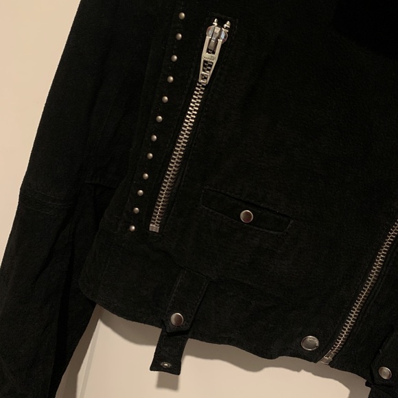 Blank NYC Suede Luxury No Limit Motorcycle "Moto" Style Jacket Black Studded S - Picture 4 of 16